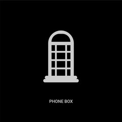 white phone box vector icon on black background. modern flat phone box from technology concept vector sign symbol can be use for web, mobile and logo.