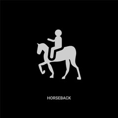 white horseback vector icon on black background. modern flat horseback from sports and competition concept vector sign symbol can be use for web, mobile and logo.