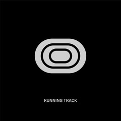 white running track vector icon on black background. modern flat running track from sports and competition concept vector sign symbol can be use for web, mobile and logo.