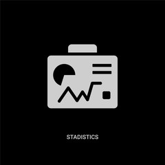 white stadistics vector icon on black background. modern flat stadistics from social media marketing concept vector sign symbol can be use for web, mobile and logo.