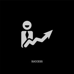 white success vector icon on black background. modern flat success from social media marketing concept vector sign symbol can be use for web, mobile and logo.