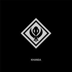 white khanda vector icon on black background. modern flat khanda from signs concept vector sign symbol can be use for web, mobile and logo.