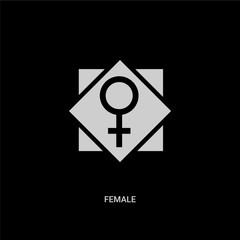 white female vector icon on black background. modern flat female from signs concept vector sign symbol can be use for web, mobile and logo.