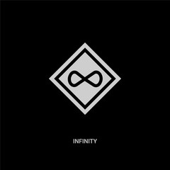 white infinity vector icon on black background. modern flat infinity from signs concept vector sign symbol can be use for web, mobile and logo.