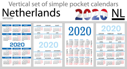 Netherlands set of pocket calendars for 2020