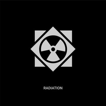 white radiation vector icon on black background. modern flat radiation from signs concept vector sign symbol can be use for web, mobile and logo.