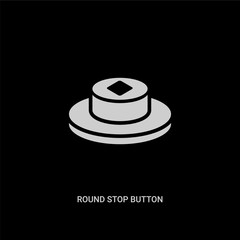 white round stop button vector icon on black background. modern flat round stop button from shapes concept vector sign symbol can be use for web, mobile and logo.