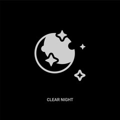 white clear night vector icon on black background. modern flat clear night from shapes concept vector sign symbol can be use for web, mobile and logo.
