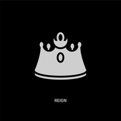 white reign vector icon on black background. modern flat reign from shapes concept vector sign symbol can be use for web, mobile and logo.