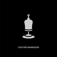 white couture mannequin vector icon on black background. modern flat couture mannequin from shapes concept vector sign symbol can be use for web, mobile and logo.