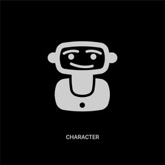 white character vector icon on black background. modern flat character from shapes concept vector sign symbol can be use for web, mobile and logo.