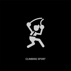 white climbing sport vector icon on black background. modern flat climbing sport from people concept vector sign symbol can be use for web, mobile and logo.