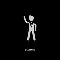 white bestman vector icon on black background. modern flat bestman from people concept vector sign symbol can be use for web, mobile and logo.