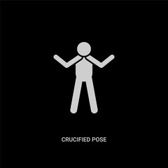 white crucified pose vector icon on black background. modern flat crucified pose from people concept vector sign symbol can be use for web, mobile and logo.
