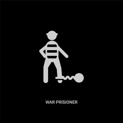 white war prisioner vector icon on black background. modern flat war prisioner from people concept vector sign symbol can be use for web, mobile and logo.