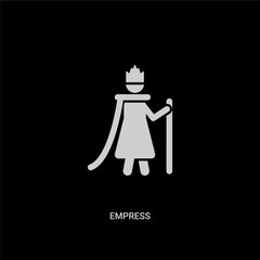white empress vector icon on black background. modern flat empress from people concept vector sign symbol can be use for web, mobile and logo.