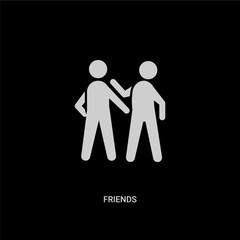 white friends vector icon on black background. modern flat friends from people concept vector sign symbol can be use for web, mobile and logo.