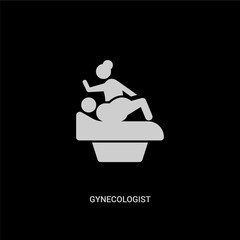 white gynecologist vector icon on black background. modern flat gynecologist from people concept vector sign symbol can be use for web, mobile and logo.