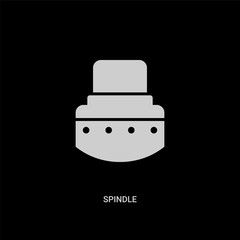 white spindle vector icon on black background. modern flat spindle from people concept vector sign symbol can be use for web, mobile and logo.