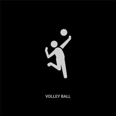 Fototapeta na wymiar white volley ball vector icon on black background. modern flat volley ball from people concept vector sign symbol can be use for web, mobile and logo.
