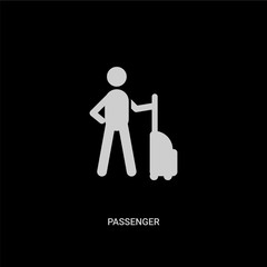 white passenger vector icon on black background. modern flat passenger from people concept vector sign symbol can be use for web, mobile and logo.