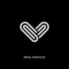 white metal paper clip vector icon on black background. modern flat metal paper clip from other concept vector sign symbol can be use for web, mobile and logo.