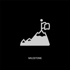 white milestone vector icon on black background. modern flat milestone from other concept vector sign symbol can be use for web, mobile and logo.