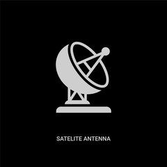 white satelite antenna vector icon on black background. modern flat satelite antenna from other concept vector sign symbol can be use for web, mobile and logo.