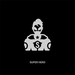 white super hero vector icon on black background. modern flat super hero from other concept vector sign symbol can be use for web, mobile and logo.