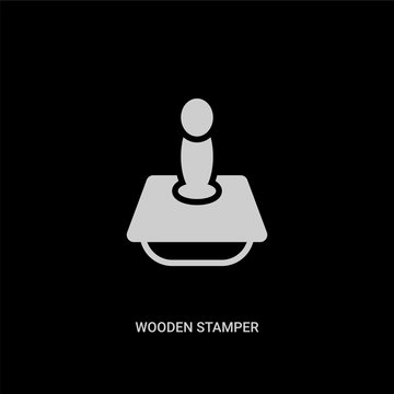 white wooden stamper vector icon on black background. modern flat wooden stamper from other concept vector sign symbol can be use for web, mobile and logo.
