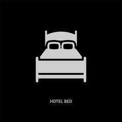 white hotel bed vector icon on black background. modern flat hotel bed from other concept vector sign symbol can be use for web, mobile and logo.
