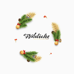 Fototapeta na wymiar German text Frohliche Weihnachten