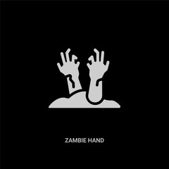 Obraz premium white zambie hand vector icon on black background. modern flat zambie hand from other concept vector sign symbol can be use for web, mobile and logo.