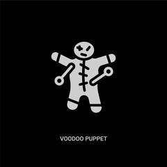 Fototapeta premium white voodoo puppet vector icon on black background. modern flat voodoo puppet from other concept vector sign symbol can be use for web, mobile and logo.