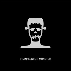 white frankesntein monster vector icon on black background. modern flat frankesntein monster from other concept vector sign symbol can be use for web, mobile and logo.