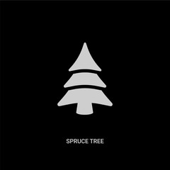 white spruce tree vector icon on black background. modern flat spruce tree from nature concept vector sign symbol can be use for web, mobile and logo.