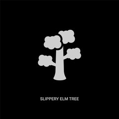 white slippery elm tree vector icon on black background. modern flat slippery elm tree from nature concept vector sign symbol can be use for web, mobile and logo.