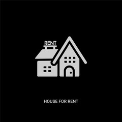 white house for rent vector icon on black background. modern flat house for rent from nature concept vector sign symbol can be use for web, mobile and logo.