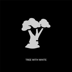 white tree with white foliage vector icon on black background. modern flat tree with white foliage from nature concept vector sign symbol can be use for web, mobile and logo.