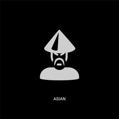 white asian vector icon on black background. modern flat asian from nature concept vector sign symbol can be use for web, mobile and logo.