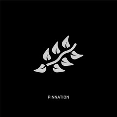 white pinnation vector icon on black background. modern flat pinnation from nature concept vector sign symbol can be use for web, mobile and logo.