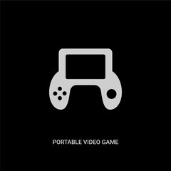 white portable video game console vector icon on black background. modern flat portable video game console from multimedia concept vector sign symbol can be use for web, mobile and logo.