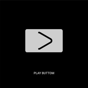 white play buttom vector icon on black background. modern flat play buttom from multimedia concept vector sign symbol can be use for web, mobile and logo.