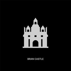 white bran castle vector icon on black background. modern flat bran castle from monuments concept vector sign symbol can be use for web, mobile and logo.