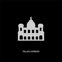 white palais garnier vector icon on black background. modern flat palais garnier from monuments concept vector sign symbol can be use for web, mobile and logo.