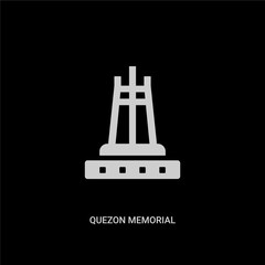 white quezon memorial circle vector icon on black background. modern flat quezon memorial circle from monuments concept vector sign symbol can be use for web, mobile and logo.