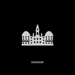 Obraz premium white denmark vector icon on black background. modern flat denmark from monuments concept vector sign symbol can be use for web, mobile and logo.