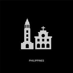 white philippines vector icon on black background. modern flat philippines from monuments concept vector sign symbol can be use for web, mobile and logo.