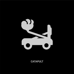 white catapult vector icon on black background. modern flat catapult from miscellaneous concept vector sign symbol can be use for web, mobile and logo.