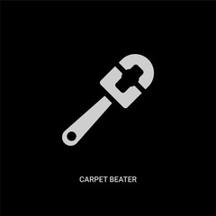 white carpet beater vector icon on black background. modern flat carpet beater from miscellaneous concept vector sign symbol can be use for web, mobile and logo.
